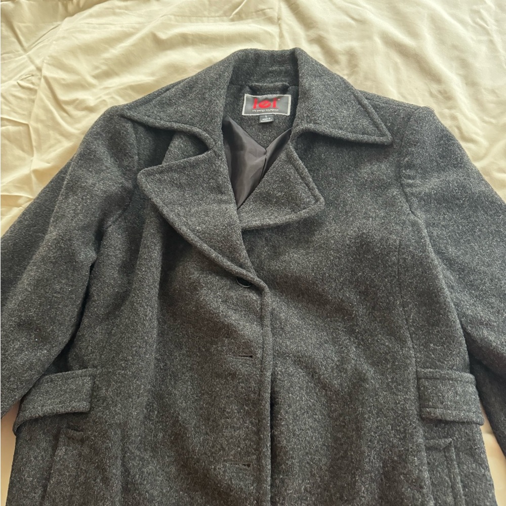 Black wool peacoat